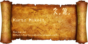 Kurtz Mikolt névjegykártya